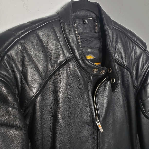 Power Trip Black Leather Motorcycle Jacket - Picture 2 of 12